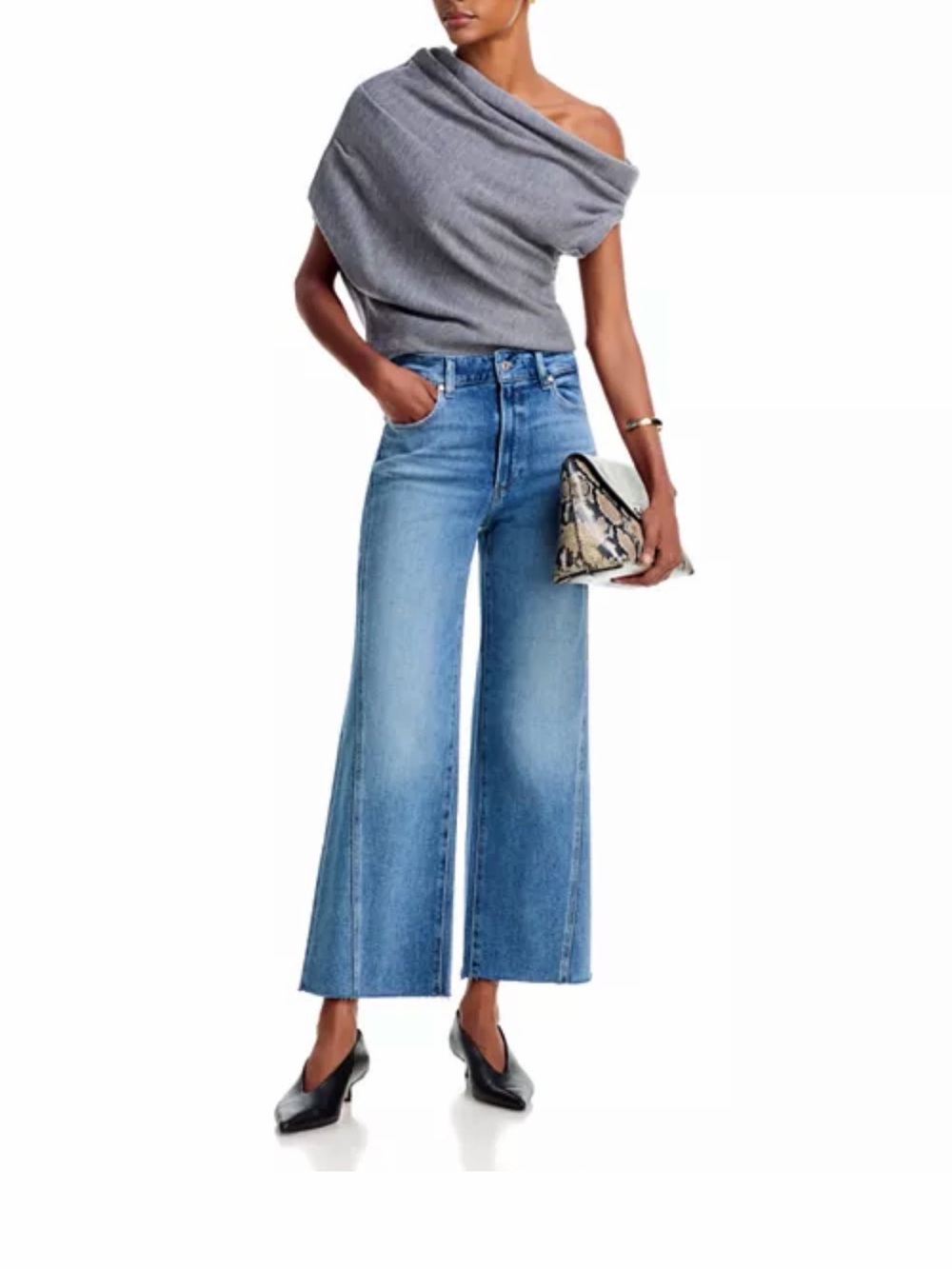 PAIGE Anessa Petite High-Rise Wide Leg with Twisted Outseam in Explorer